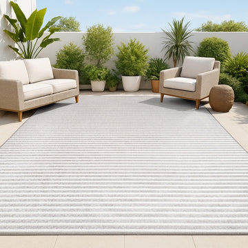Aarhus Minimalist Scandi Striped Area Rug